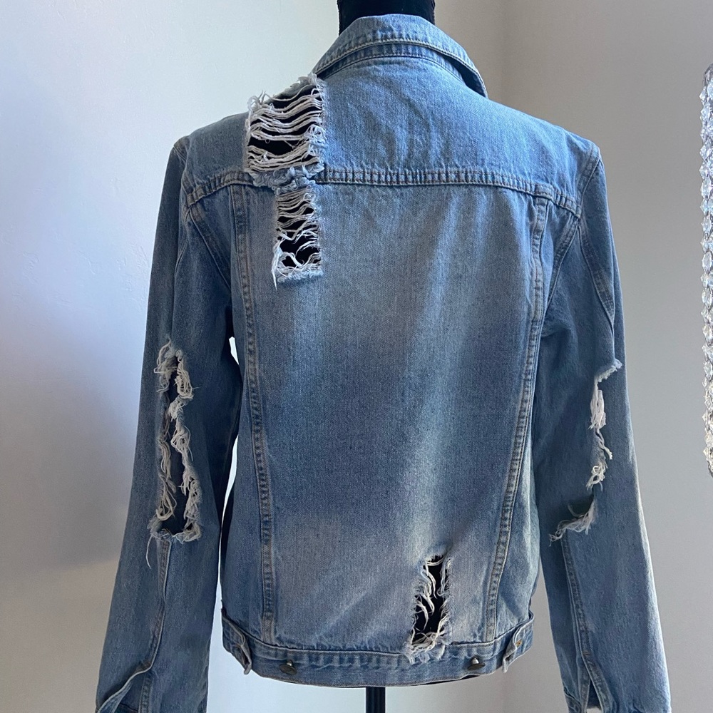 Distressed Blue Jean Jacket